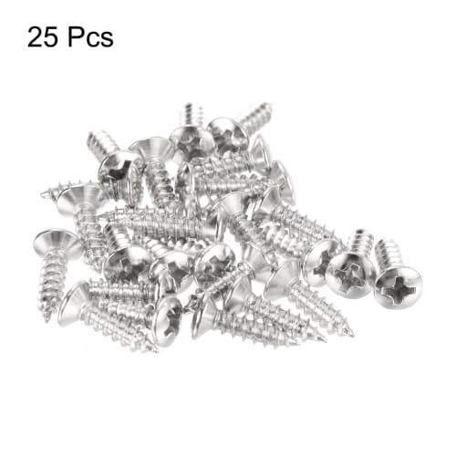 uxcell 25-Piece Set of 3mm Electric Guitar Bass Pickguard Screws for SQ, ST, and TL Guitars, Silver