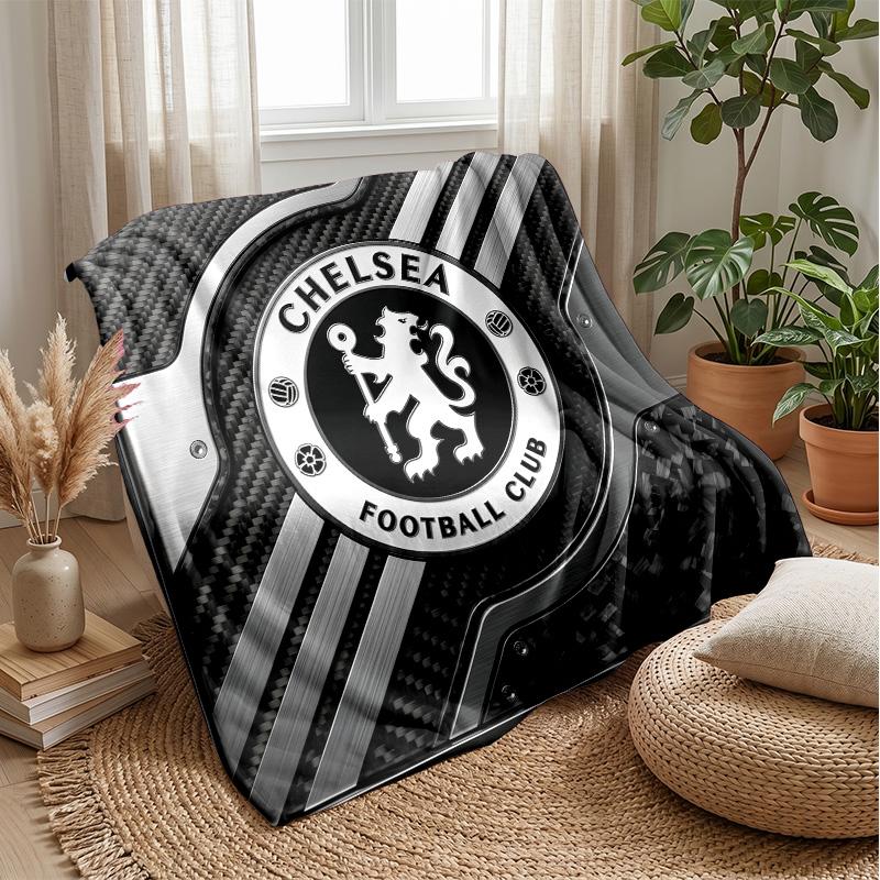 Chelsea FC Theme Blanket Soft Flannel Blanket Plush Throw Blanket Cozy Sofa Bed Blanket for Home Decor