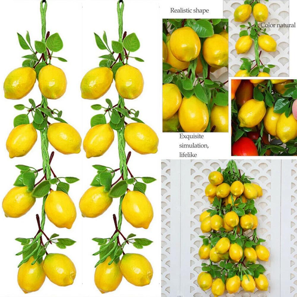 

2pcs 52CM Artificial Fake Lemons String Modle Fruits Photography Props For Garden Christmas Home Wall Decoration DIY Ornaments 1