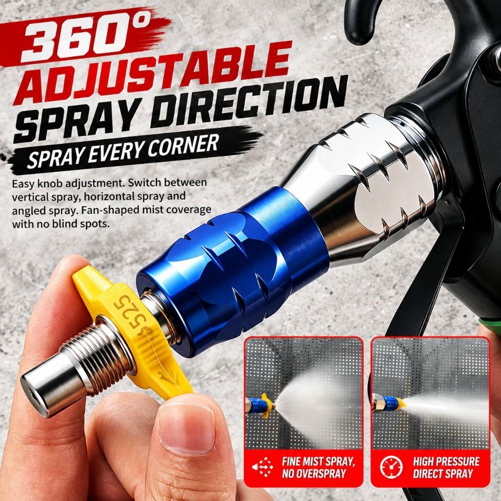Stainless Steel Quick Connect Spray Tip Spiral Paint Sprayer Accessory for Diaphragm/Piston Type