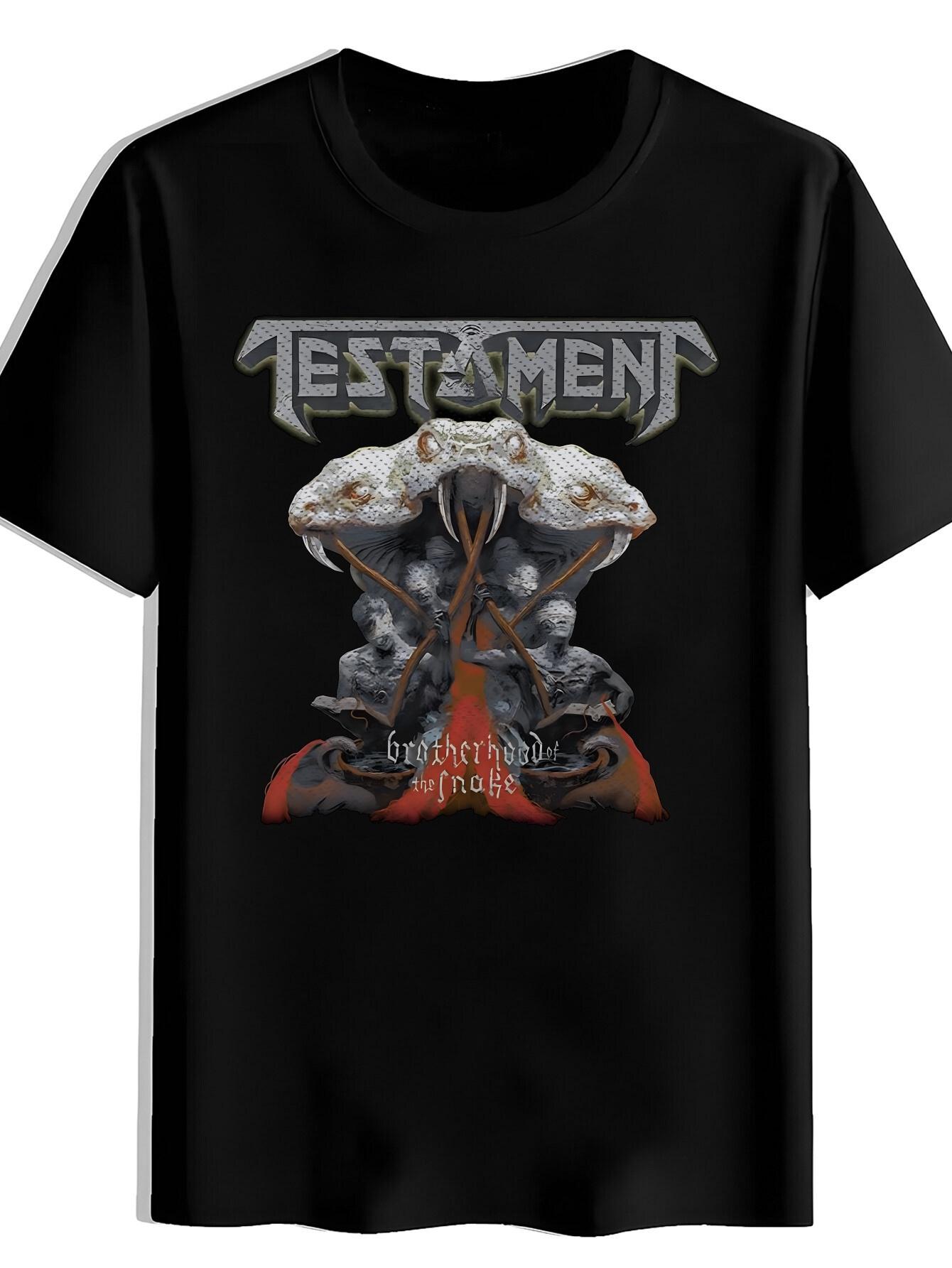 T-shirt A Short-Sleeved Round-Neck Featuring a Vintage Rock Band Print XXXXL