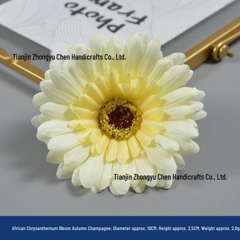 Champagne Silk Imitation Flowers for Hairpins, Hanfu Headdresses, Souvenirs, and Performance Accessories.
