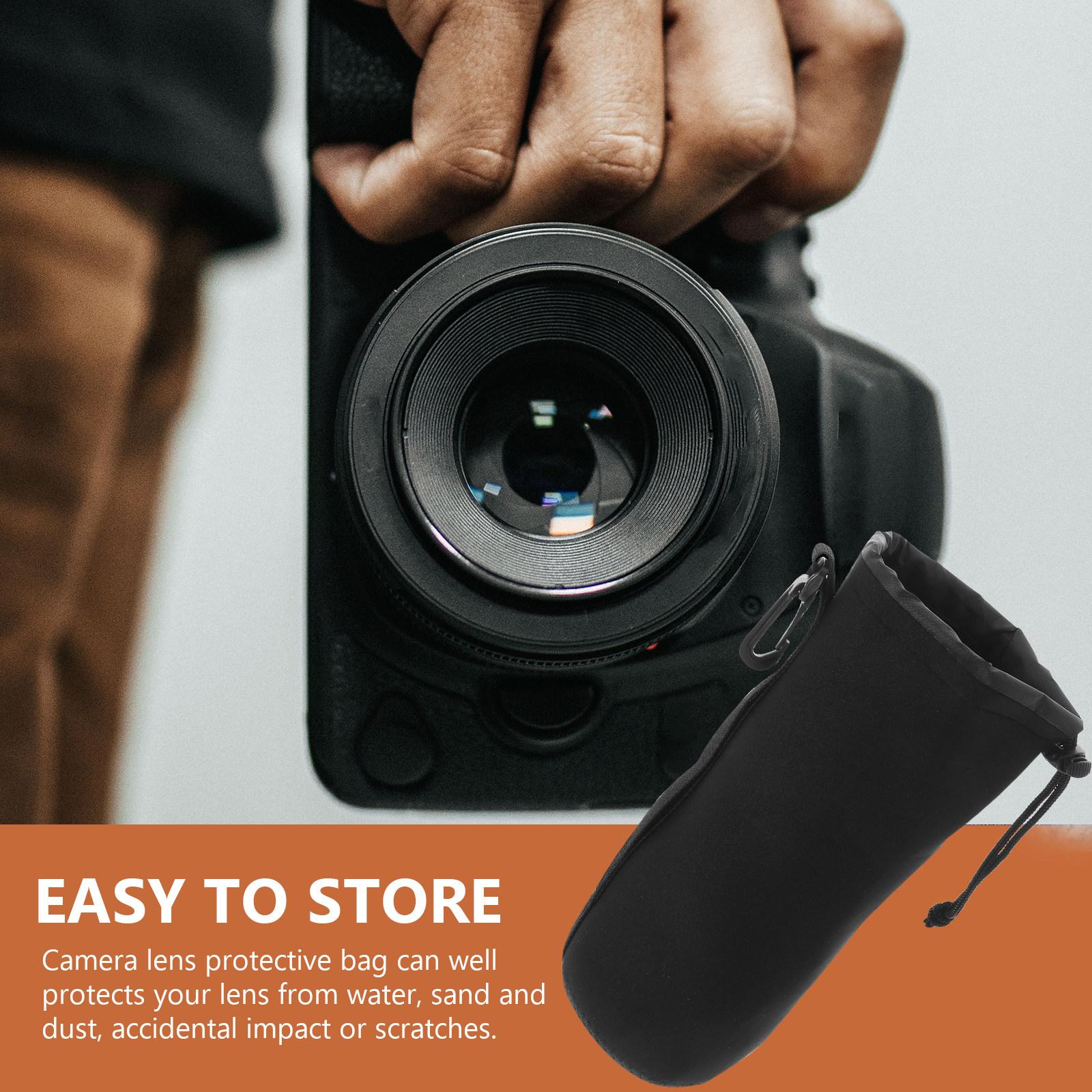Camera Lens Protective Bag Shockproof Portable Camera Lens Case Travel Storage Pouch Impact Resistant Water Sand Dust Proof 25X10cm