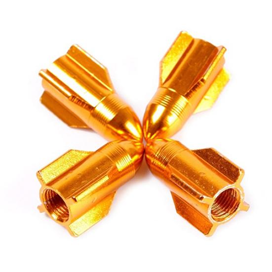 4Pcs Auto Car Alloy Rocket Bike Aluminum Tire Shape Tyre Valve Wheel Stem Cap