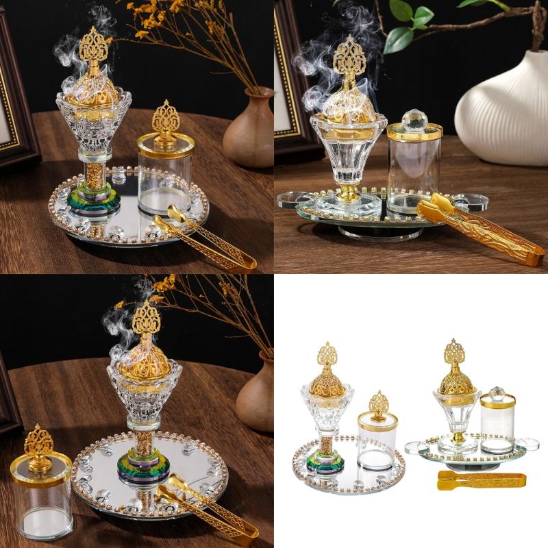 Artistic Rotating Incenses Burners Set With Jar For Yoga Room And Home Centerpieces Arabic Styles Table top Decors