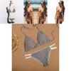 Premium Quality Women's Swimwear Stripe Bikini Set For Stylish Beachwear Fun