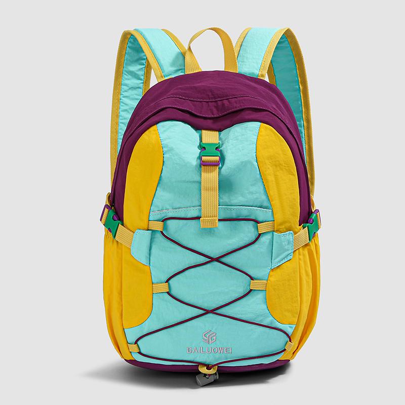 Color-Blocked Backpack Unisex Large Capacity Lightweight for Commuting and Travel Student Schoolbag