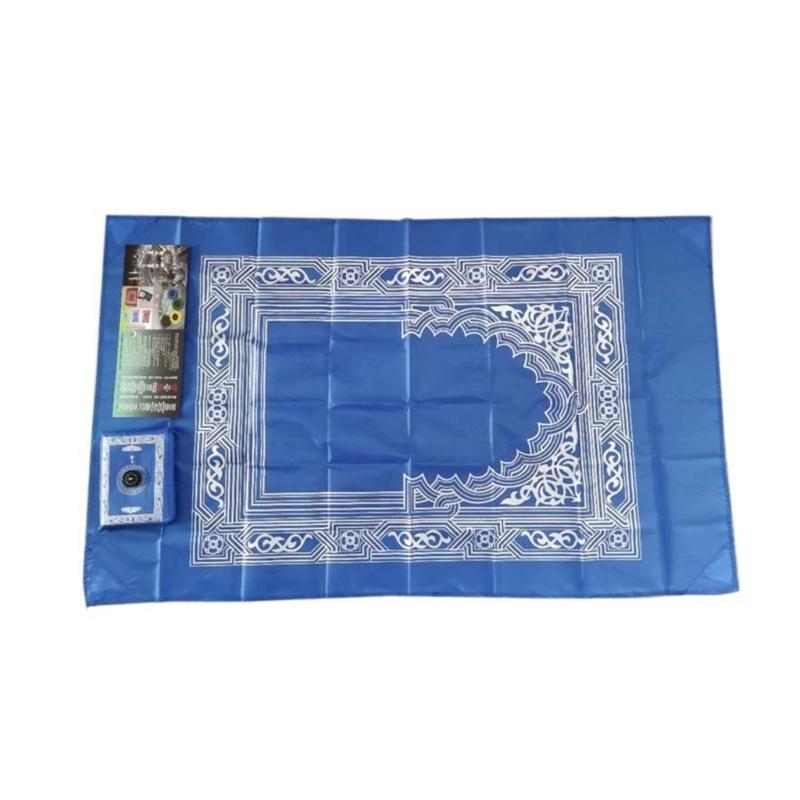 5pcs Islamic Travel Prayer Mat Set Optional Compassed Waterproofie Polyester Prayer Carpet With Large Carry Bag 60x100cm