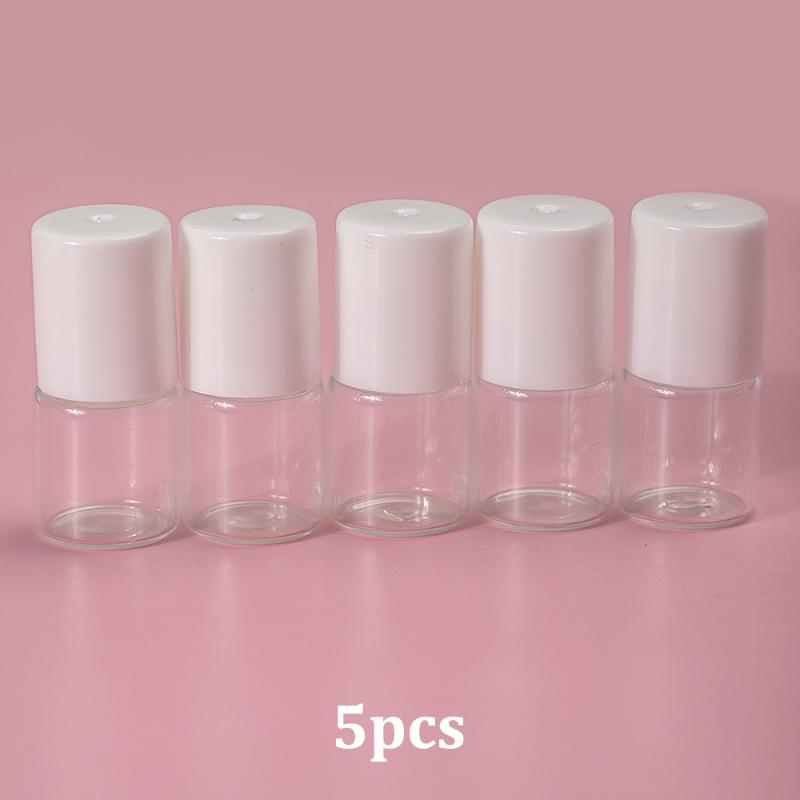 Essential Oil Perfume Bottle 2ml Glass Roll On Stainless Steel Roller Leakproof Refillable for Aromatherapy and Travel 5PCS