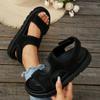Fashion Women Sandals 2025 New Comfortable Sandals Thick Sole Solid Color Casual Sports Shoes Mesh Breathable Open-toe Sandals Women