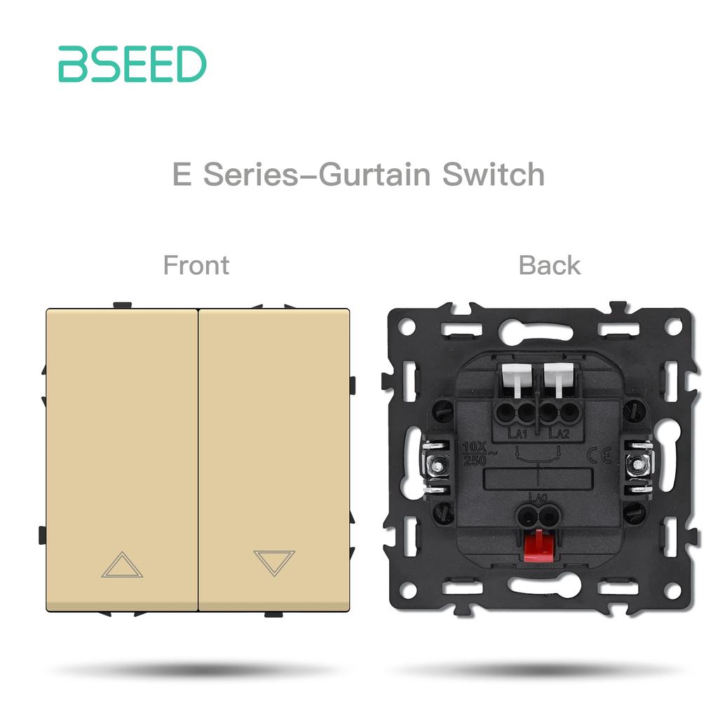 BSEED DIY Button Curtain Switch Module EU Socket With Waterproof Cover Part Large Switch Plastic Frame Combination E Series