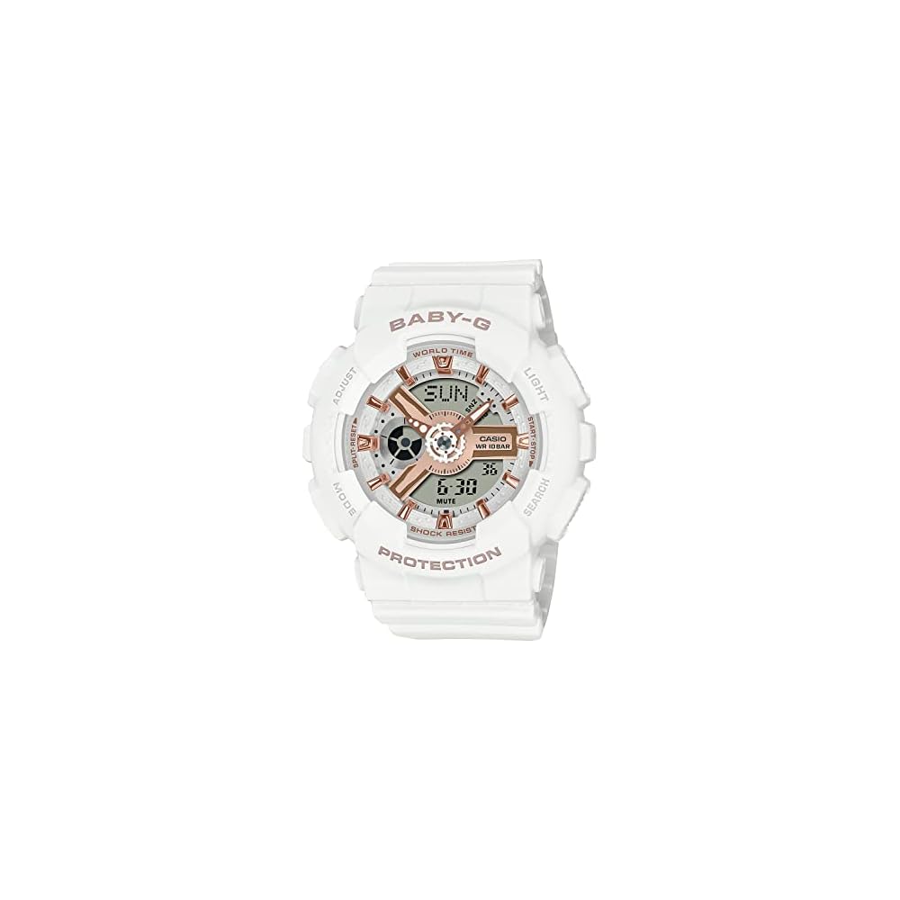 Casio Baby-G BA-110XRG-7AJF Women s Watch White Pink Gold Analog Design