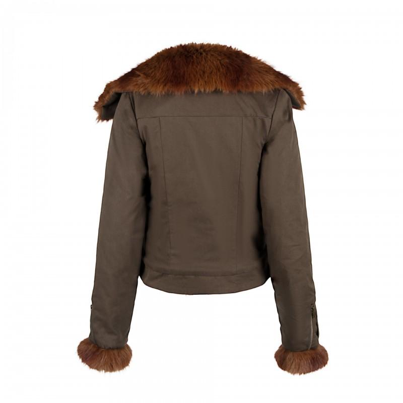 Womens Short Puffer Jacket Winter Retro Workwear Style Oversized Warm Coat Streetwear
