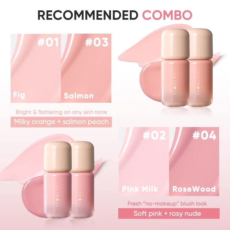 JUDYDOLL LIQUID BLUSH SERUM, Atmosphere-enhancing Contour & Brightening Liquid, Blush-expanding Shade, Watery Nude Tone