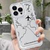 Drop-proof Airplane Map iPhone Case for iPhone 17, 16 Pro Max, 15, 14, 13 - Cross-border Protective Design