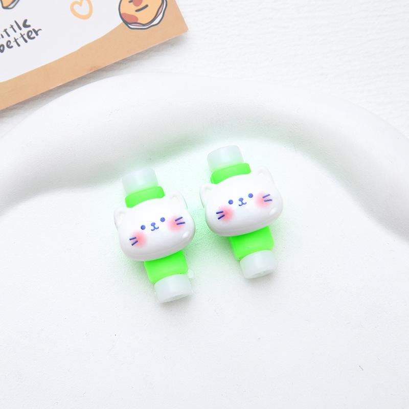 2Pcs Charger Cable Winder Protector White Bear Cartoon Saver Data Line Protective Case Earphone Cord Sleeve Cover Wire Organizer