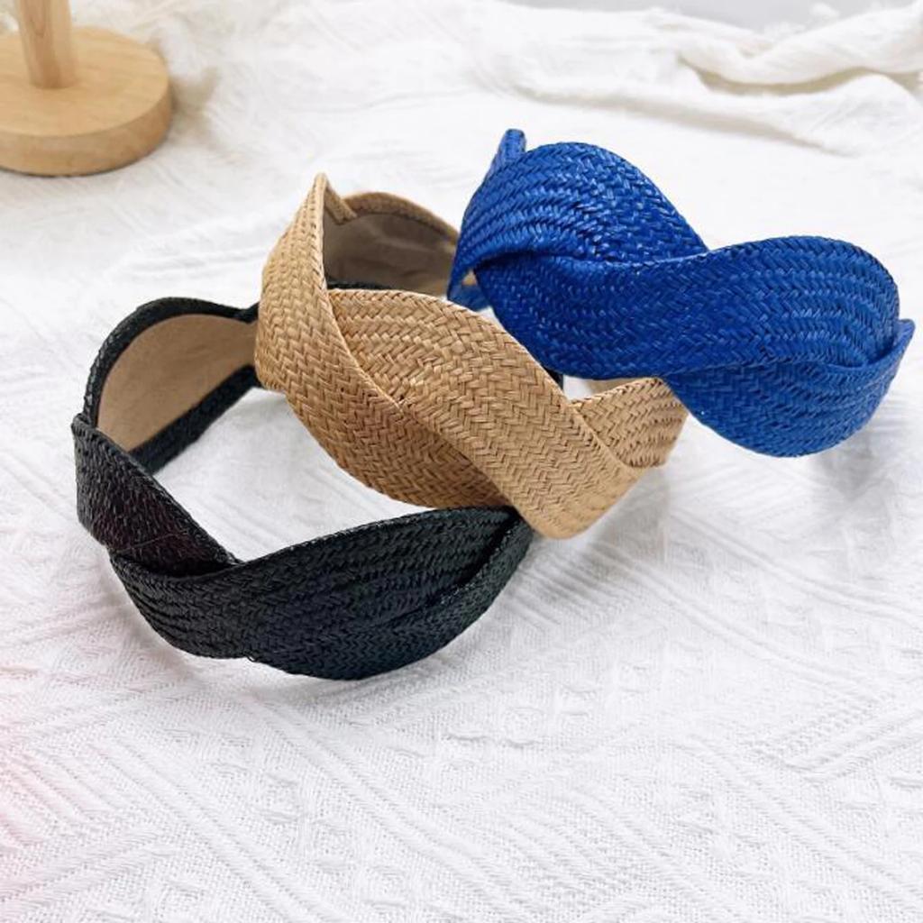 New Fashion Headband For Women Solid Color Turban Summer Handmade Braided Headwear Hair Accessories