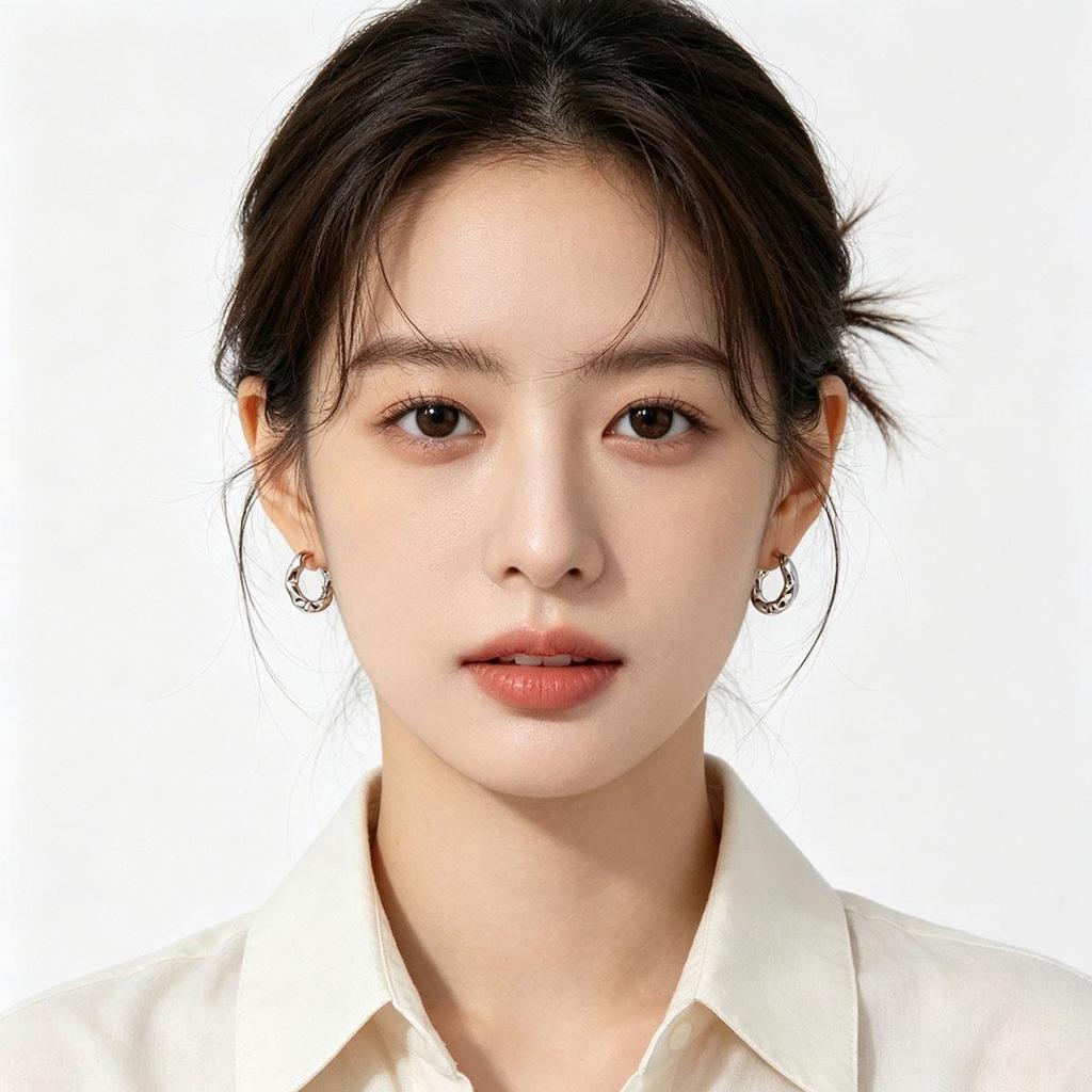 Metal Texture Small Circle Silver Ear Clip for Women, Irregular Niche Design, Daily Ear Stud Accessory