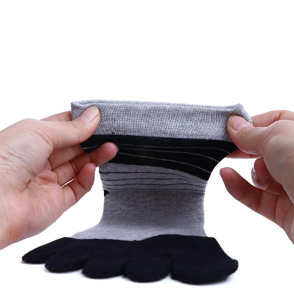 Sport Breathable Cotton Simple Casual Socks With Toes Five Finger Socks Stripe Hosiery Man Socks