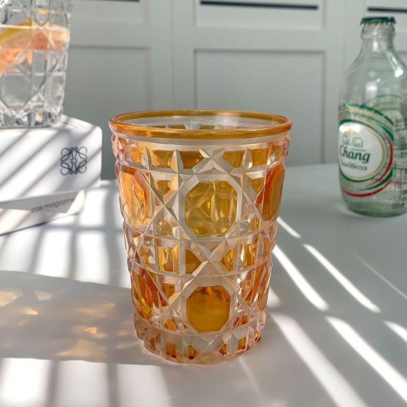 Handcarved Glass Crystal Cup Style Creative Engraved Chessboard Whiskey Glass Wine Glass 310ml Crystal
