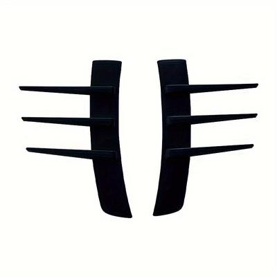 1 Pair Car Side Fender Spoiler and Leaf Panel with Air Vent Decoration, Polished TPU Canary Splitter, Auto Styling Accessories