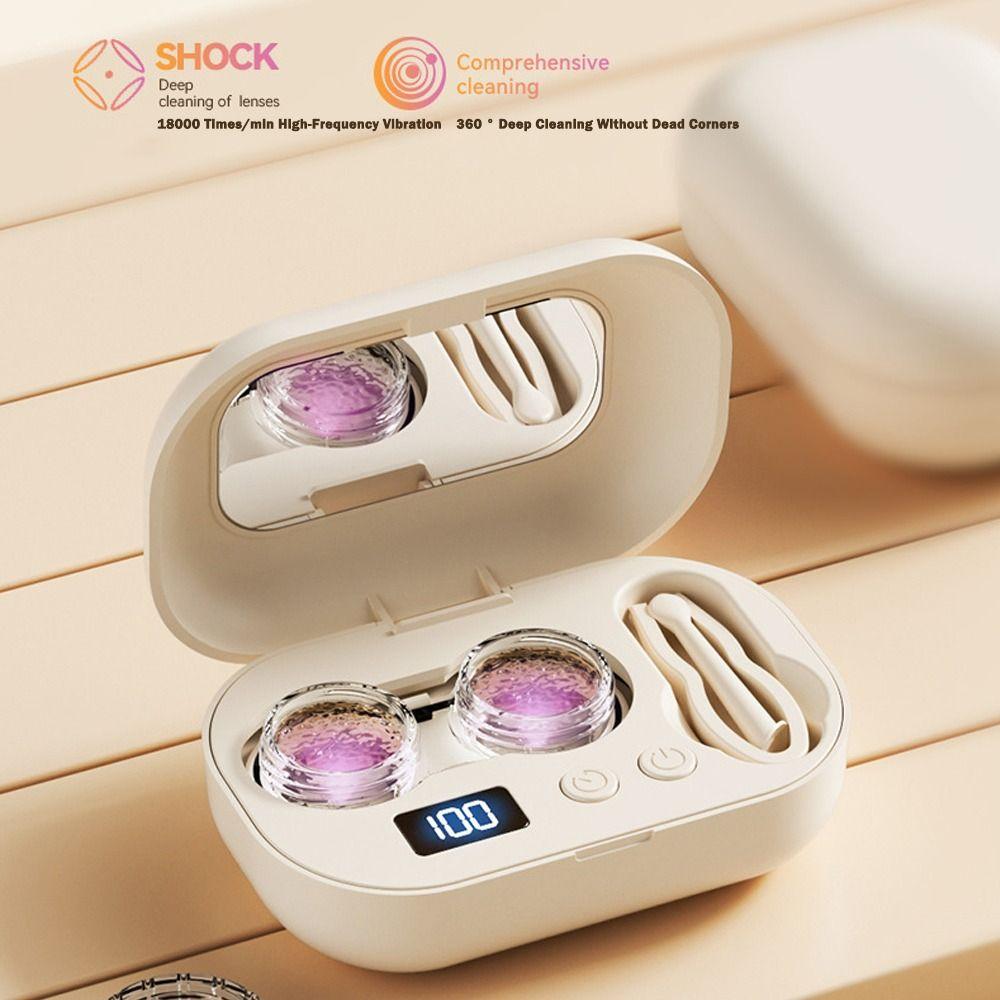 Ultrasonic Contact Lens Cleaning Machine  Fit Disposable Soft, Colored Lenses