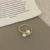 14K Adjustable Natural Freshwater Pearl Ring for Middle or Index Finger