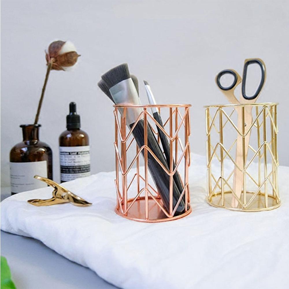 Metal Multifunctional Desktop Organizer Basket Student Desk Pencil Storage Container