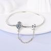 Bracelets copper Authentic 1720CM Compatible With Do It Yourself Charm Bead Charms Star Shape Moon Sun Four Leaf Shamrock Green Zircon Bracelets Jewe