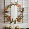 Wreath Flower with Birds Door Decorations Round Metal Bird Silhouette Wall Decor