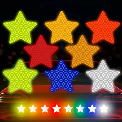 10Pcs Car Bumper Reflective Safety Strip Stickers Car Star Reflective Sticker Reflective Warning Safety Tape