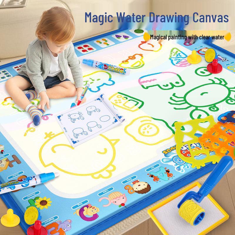 Magic Water Drawing Mat - 100×80cm Colorful Painting & Writing Blanket for Kids