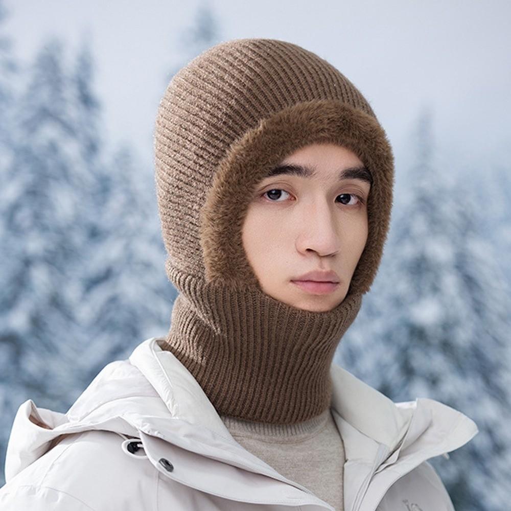 New Windproof Pullover Hat Keep Warm Cold Proof Face Mask Velvet Lined Cycling Hats Women/Men