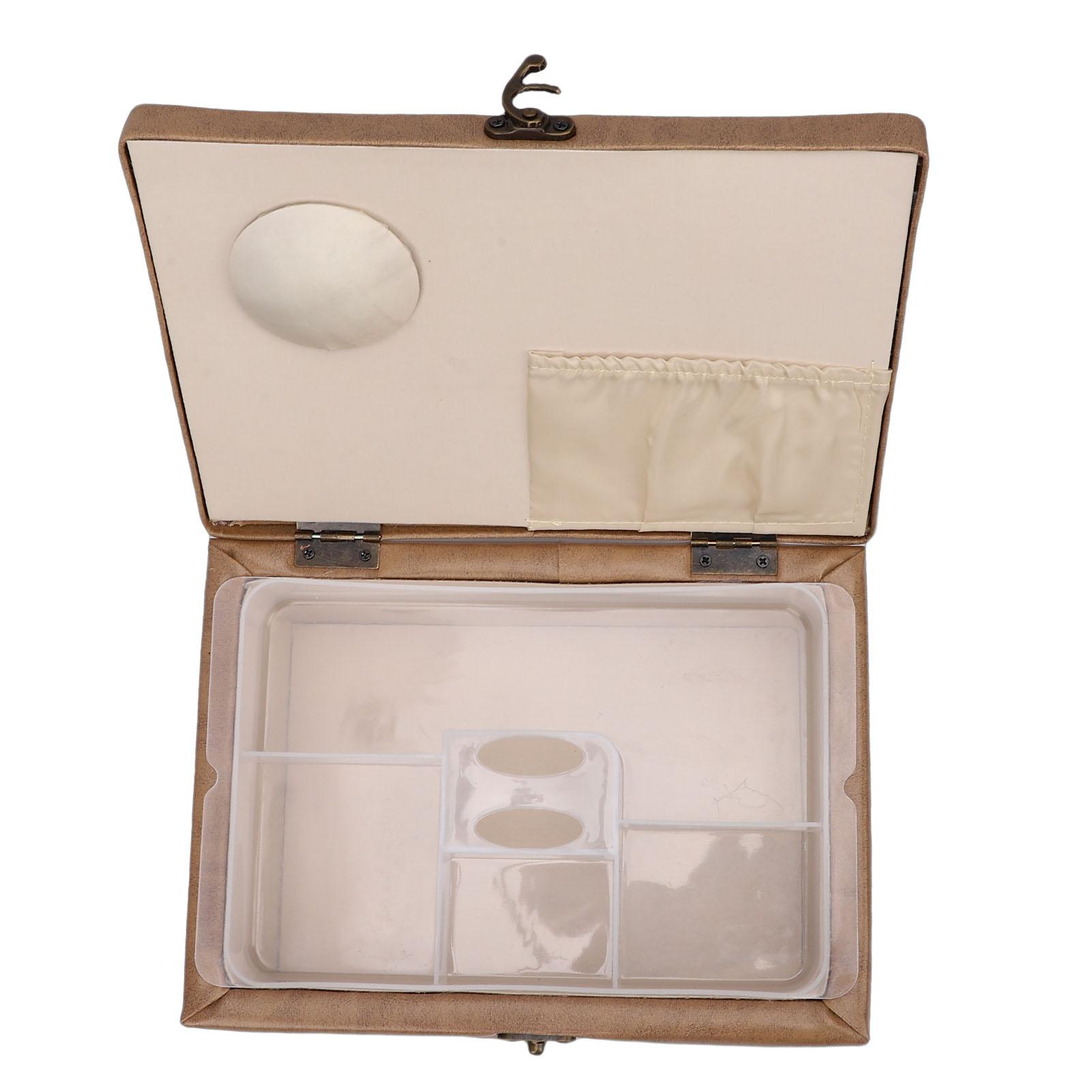 

Sewing Basket with Accessories Pins Threads Scissors Seam Thimble Needle Threader Sewing Kit Box