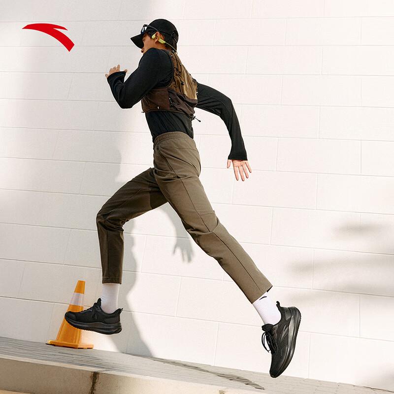 ANTA Clear Sky Men's Lightweight Comfortable Running Shoes Black Versatile Commuter Travel Breathable Sports Shoes for Men
