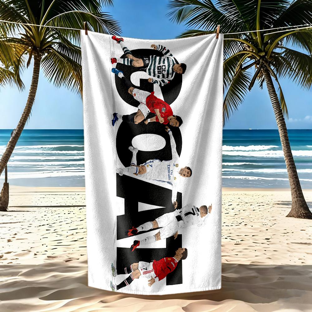 Cristiano Ronaldo Beach Towel Super Soft Microfiber Quickdry Fabric Comfortable Lightweight