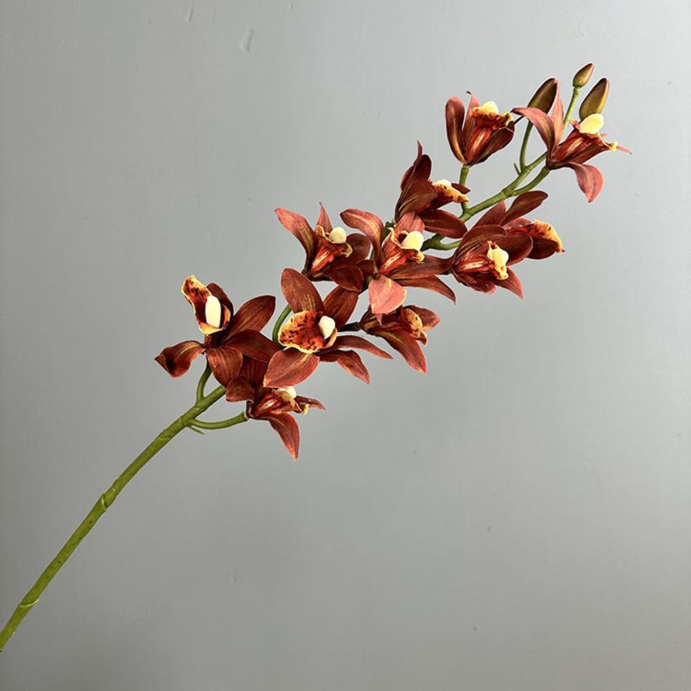 Real Touch Simulation Cymbidiums Handmade Fake Flowers  Home Decoration