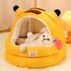 Cute Mongolian Yurt Style Pet Nest Semi-Closed Panda Design Cat Playhouse Warm Autumn Winter Dog Bed Home Pet Supplies