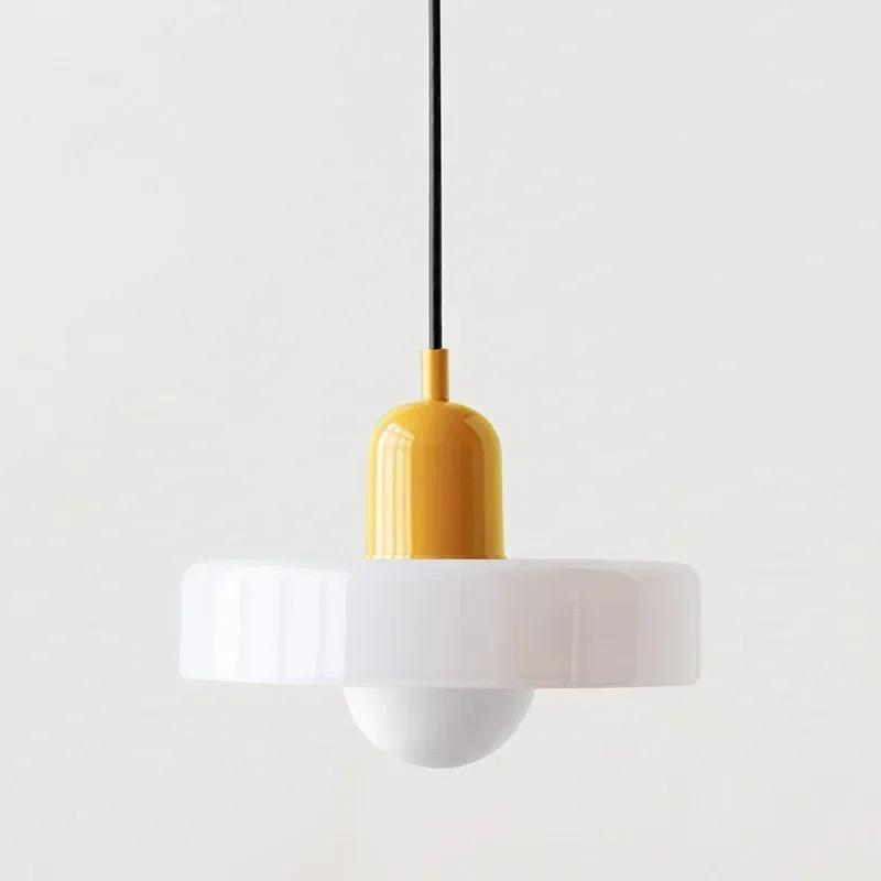 LED Glass Pendant Light Candy Color Single Head Lamp For Living Room Bedroom Study Dining Room Bar Indoor Decorative Fixtures