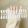 24pcs/set DIY Quick Nails Solid Color Glossy Long Ballet False Nails Multicolor Strips Finished Wear Nail Art