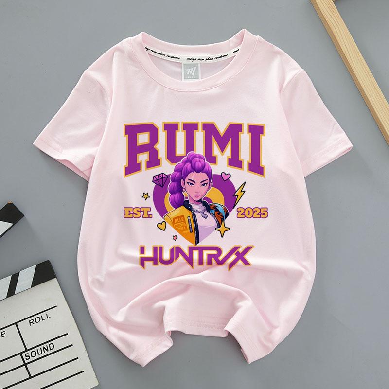 Kpop Lovci démonů Dětské oblečení Tričko s krátkým rukávem Kpop Lovci démonů Tygří Harajuku Tričko pro chlapce dívky Dárek
