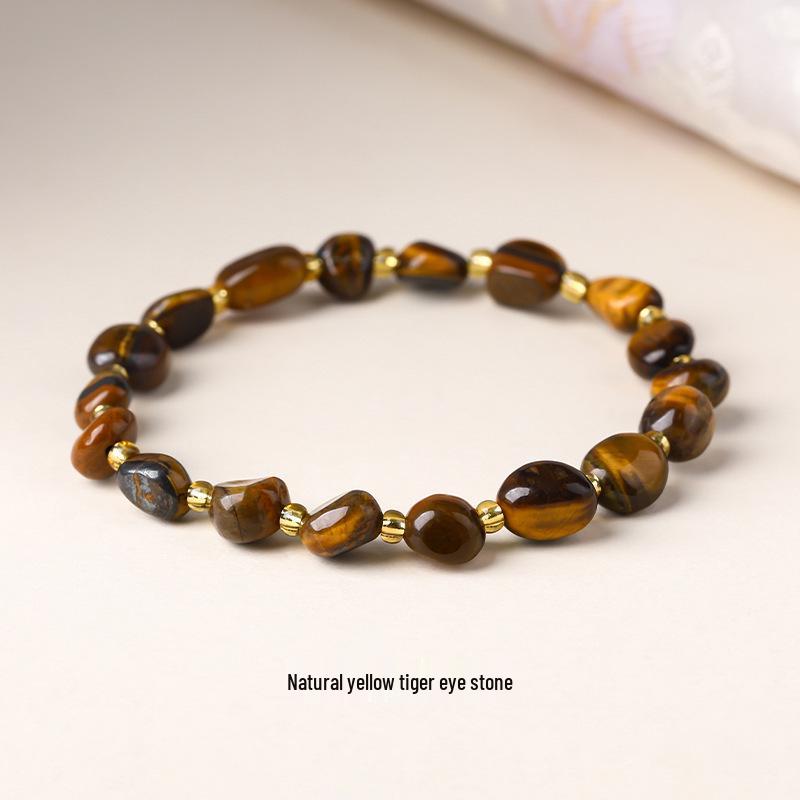 Original Natural Stone Beaded Bracelet - Women's Irregular Shape Crystal for Seaside Vacation Style