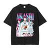 Anime Kurokos Basketball T-Shirts Oversized Midorima Vintage Washed T-Shirt Retro Kagami Taiga Daiki Akashi T-Shirt für Mann