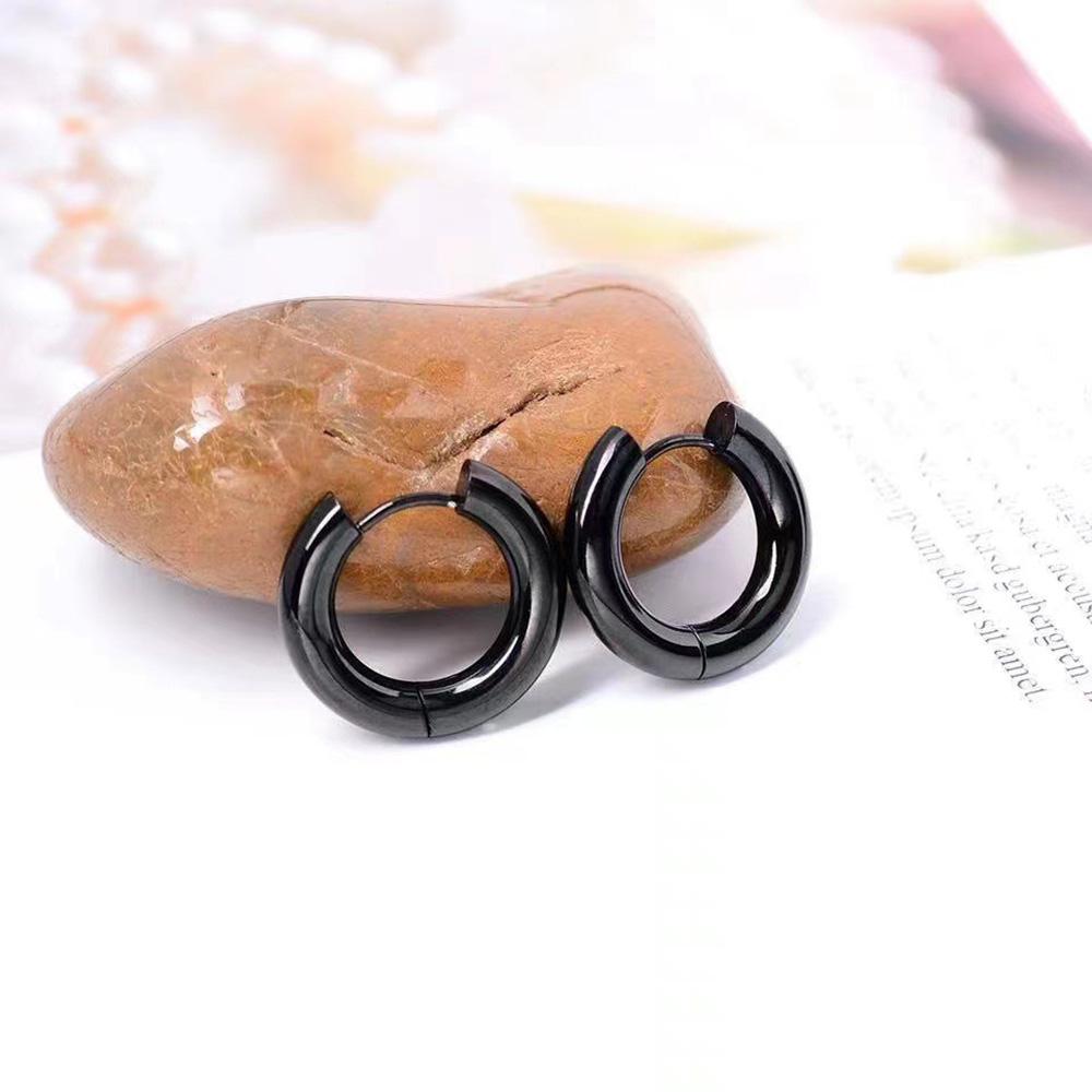 Geometry Simplicity Circle Hoop Earrings For Men Women's Stainless Steel Hip Hop Gold Color Fashion Jewelry Gift KAE163