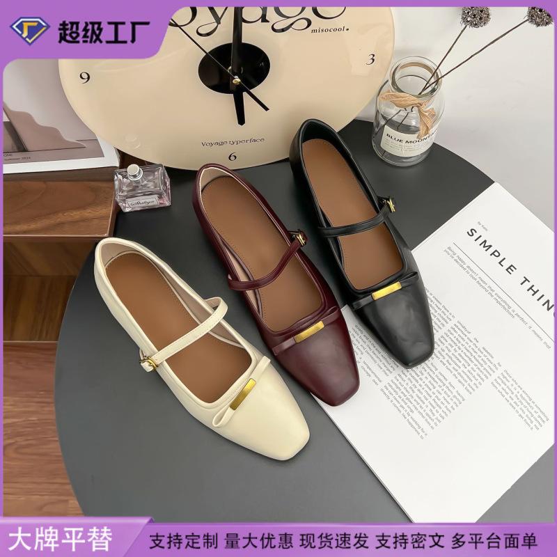 Spring new retro single shoes women wear high-end comfortable soft leather light mouth high heels thick heel not tired feet shoes