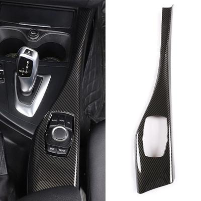 Kolfiber Look LHD Bilinteriör Multimedia Knapppanel Klistermärke För BMW 1 2 Serie F20 F21 2012-2019 F22 2014-2018 2019