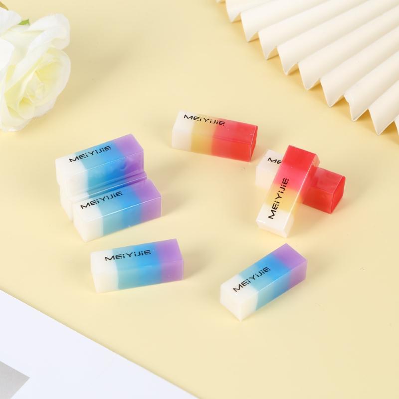 Süß Kreativ Dufttuch Geschenk Sauber mit weniger Krümeln Schüler Schulbedarf Langer Gelee Vierfarbiger Sandwich-Radiergummi Süß Kawaii