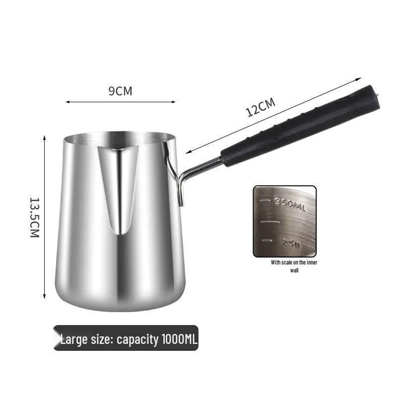 Stainless Steel Latte Art Pitcher - Pointed Spout Milk Frothing Cup for Coffee or Tea