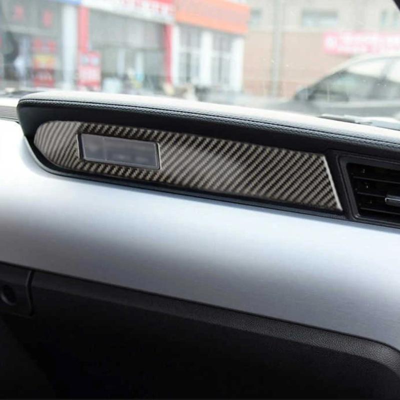 Carbon Fiber Interior Dashboard Center Console Panel Cover Molding Trim For Ford Mustang 2015 2016 2017 2018