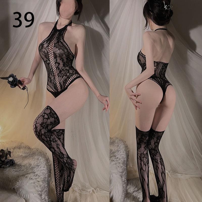 Sex underwear open crotch sexy temptation hollow transparent one-piece mesh clothes free open crotch mesh stockings stockings